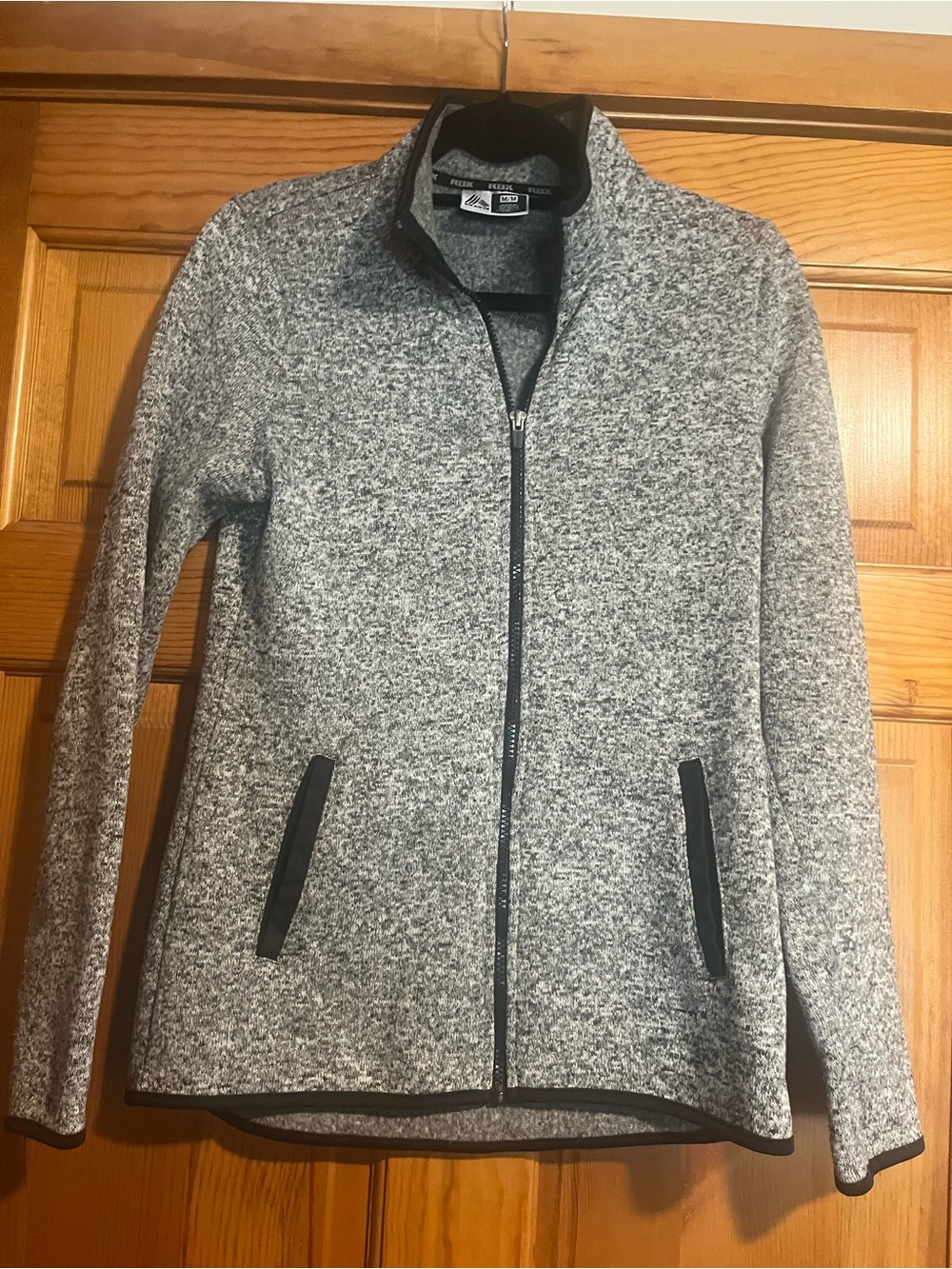 RBX Women’s Medium Gray Marled Fleece Full Zip Jacket Athletic Activewear